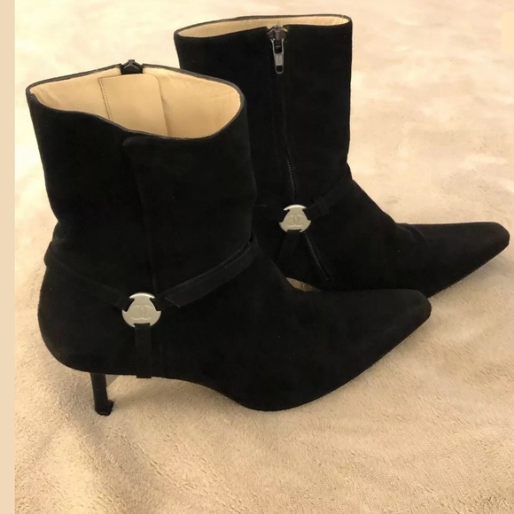 CHANEL Shoes - Chanel Suede Harness Ankle Boots